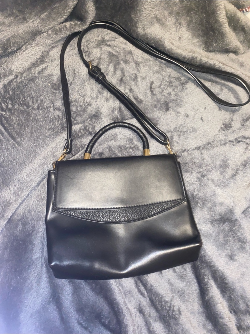 a new day Black Top-Handle Satchel with Crossbody Strap